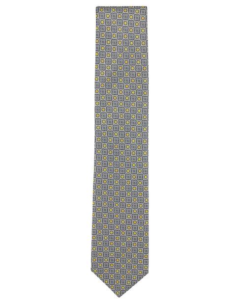 Yellow Geometric Silk Tie